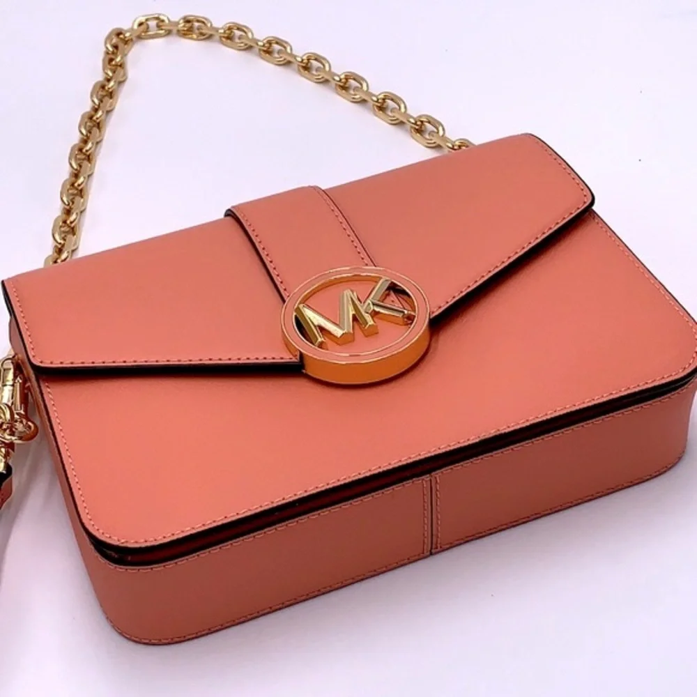 MICHAEL KORS CARMEN MEDIUM CONVERTIBLE SHOULDER BAG SHERBERT COLOR